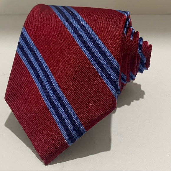 VTG NWT Brooks Brothers Red Repp Tie Blue Diagonal Stripes Classic Regimental - Picture 1 of 7